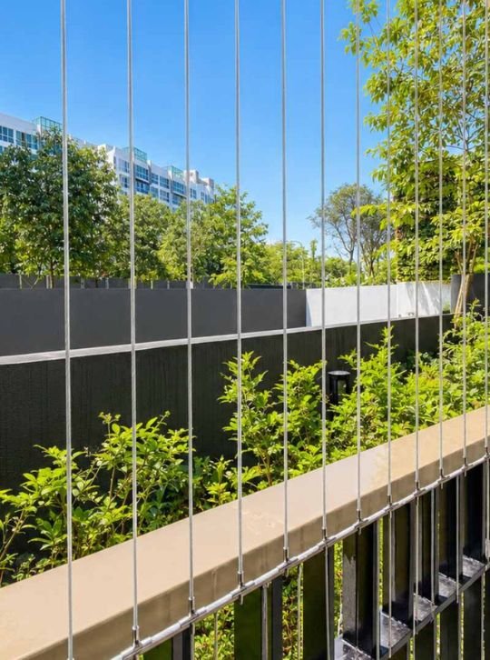 Bhagavan Enterprises 316 Grade Jindal Material invisible grill installation on Bangalore balcony
